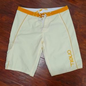 Yellow O'Neill swim shorts
